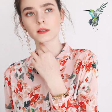 Camisa Feminina Senhora Blusa de Seda