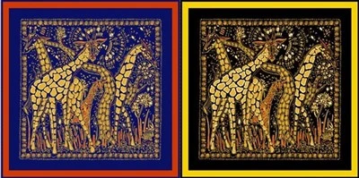 Lenço de seda com design animal de cor diferente dupla face personalizado